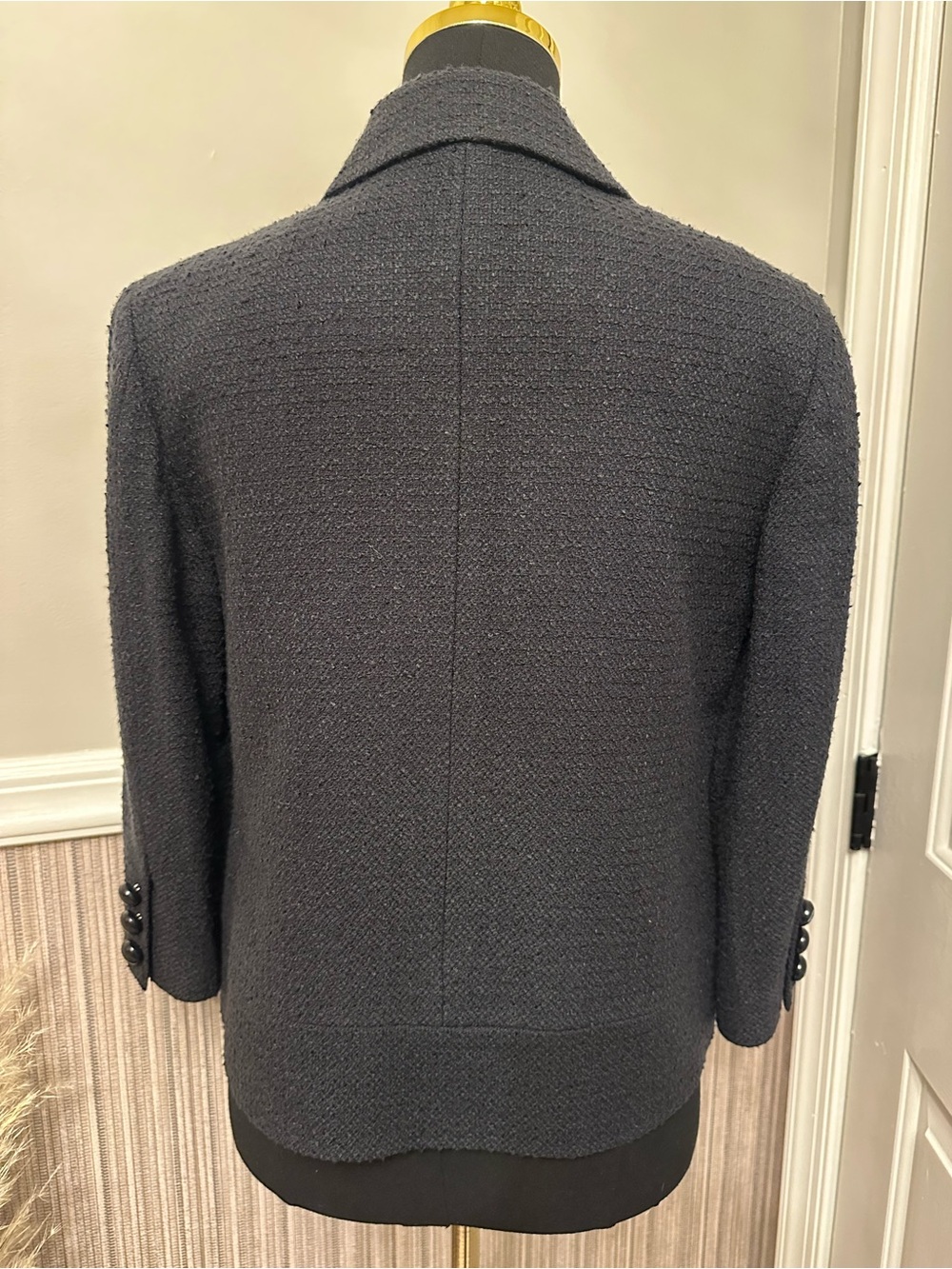 Talbots Black Bouclé Wool Blend Button Front Jacket Size 4 - Picture 8 of 11